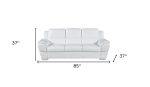 The Lena – White Leather Sofa with Silver Legs - Image 2