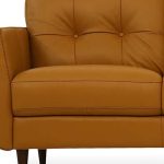 The Longhorn – Orange Leather Sofa with Black Legs - Image 3