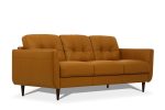 The Longhorn – Orange Leather Sofa with Black Legs - Image 5