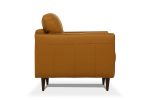 The Longhorn – Orange Leather Sofa with Black Legs - Image 4