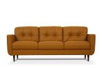 The Longhorn – Orange Leather Sofa with Black Legs - Image 6