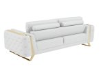 The Monroe – White Italian Leather Sofa with Gold Legs - Image 6