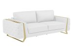 The Monroe – White Italian Leather Sofa with Gold Legs - Image 7