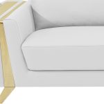 The Monroe – White Italian Leather Sofa with Gold Legs - Image 3