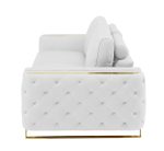The Monroe – White Italian Leather Sofa with Gold Legs - Image 4
