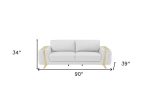 The Monroe – White Italian Leather Sofa with Gold Legs - Image 5
