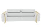 The Monroe – White Italian Leather Sofa with Gold Legs - Image 8