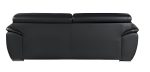 The Nightfall – Black Genuine Leather Sofa with Silver Legs - Image 4