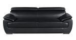 The Nightfall – Black Genuine Leather Sofa with Silver Legs - Image 5