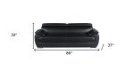 The Nightfall – Black Genuine Leather Sofa with Silver Legs - Image 6