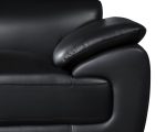The Nightfall – Black Genuine Leather Sofa with Silver Legs - Image 7