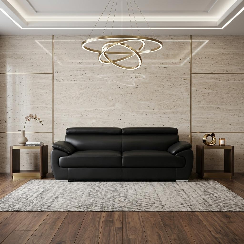 the-nightfall-black-genuine-leather-sofa-with-silver-legs-9969034 The Nightfall – Black Genuine Leather Sofa with Silver Legs - Image 1