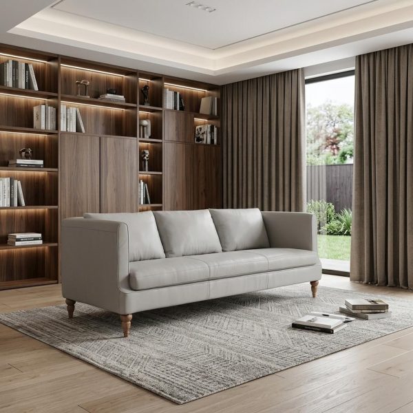The Ravello – Gray Leather Sofa