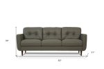 The Rowan – Green Leather Sofa with Black Legs - Image 2