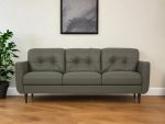 The Rowan – Green Leather Sofa with Black Legs