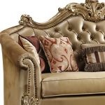 The Versailles – Bone Faux Leather Sofa with Gold Legs - Image 5