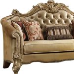 The Versailles – Bone Faux Leather Sofa with Gold Legs - Image 4