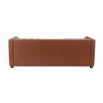 Ulysses Genuine Leather Sofa – Brown Channel-Tufted Luxury Sofa - Image 5
