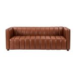 Ulysses Genuine Leather Sofa – Brown Channel-Tufted Luxury Sofa - Image 6