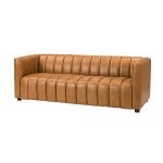 Ulysses Genuine Leather Sofa – Camel Channel-Tufted Luxury Sofa - Image 6