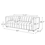 Ulysses Genuine Leather Sofa – Camel Channel-Tufted Luxury Sofa - Image 2