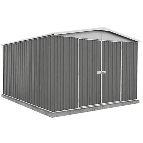 Veikous 10 ft. x 12 ft. Outdoor Metal Storage Shed with Lockable Door and Vents, Gray - Prioka