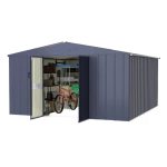 Veikous 10 ft. x 12 ft. Outdoor Metal Storage Shed with Lockable Door and Vents, Gray - Image 5