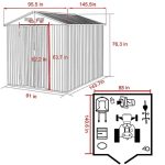 Veikous 8 x 12 Foot Outdoor Storage Shed with Lockable Door and Vents - Image 8