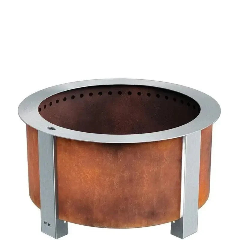 x-series-28-inch-round-cortens-steels-wood-burning-fire-pit-in-stainless-steel-by-breeo-9796067 X Series 28 Inch Round Cortens Steels Wood-Burning Fire Pit in Stainless Steel by Breeo - Prioka
