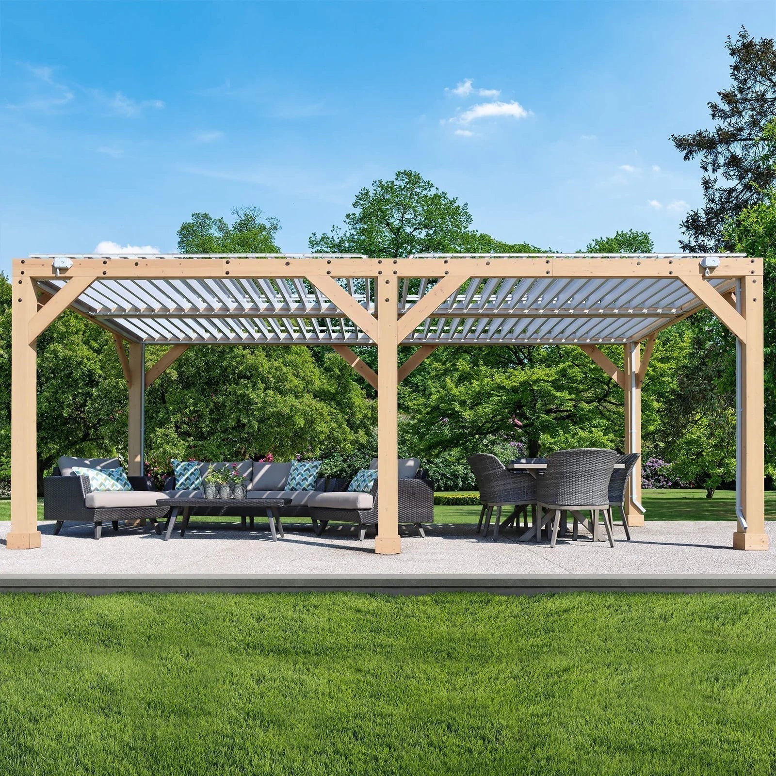 yardistry-1020-ft-natural-cedar-wooden-louvered-pergola-1242289 Yardistry 10×20 ft Natural Cedar Wooden Louvered Pergola - Prioka