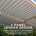 Yardistry 10×20 ft Natural Cedar Wooden Louvered Pergola - Image 6