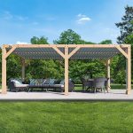 Yardistry 10×20 ft Natural Cedar Wooden Louvered Pergola - Image 3