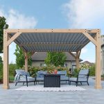 Yardistry Structures 10×12 Ft Cedar Wood Louvered Pergola, Natural Cedar - Image 9