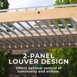 Yardistry Structures 10×12 Ft Cedar Wood Louvered Pergola, Natural Cedar - Image 6