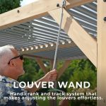 Yardistry Structures 10×12 Ft Cedar Wood Louvered Pergola, Natural Cedar - Image 8