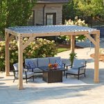 YardistryStructures 10 x 12 Ft Cedar Wood Louvered Pergola, Natural Cedar - Image 8