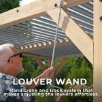 YardistryStructures 10 x 12 Ft Cedar Wood Louvered Pergola, Natural Cedar - Image 3
