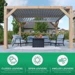 YardistryStructures 10 x 12 Ft Cedar Wood Louvered Pergola, Natural Cedar - Image 10