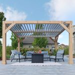YardistryStructures 10 x 12 Ft Cedar Wood Louvered Pergola, Natural Cedar - Image 7