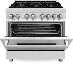 ZLINE 36 in. 4.6 cu. ft. Legacy Dual Fuel Range with 6 Burner Gas Cooktop and Electric Convection Oven in Stainless Steel (RA36) - Image 2