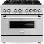 ZLINE 36 in. 4.6 cu. ft. Legacy Dual Fuel Range with 6 Burner Gas Cooktop and Electric Convection Oven in Stainless Steel (RA36) - Prioka