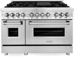 ZLINE 48-Inch Legacy Series Dual Fuel Range with 7 Burner Gas Cooktop and Electric Convection Oven, Stainless Steel (RA48) - Prioka