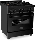 ZLINE Legacy 30-inch 4.0 Cu. Ft. Dual Fuel Range with Brass Burners, Black Stainless Steel (RAB-BR-30) - Image 2