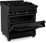 ZLINE Legacy 30-inch 4.0 Cu. Ft. Dual Fuel Range with Brass Burners, Black Stainless Steel (RAB-BR-30) - Image 4