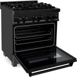 ZLINE Legacy 30-inch 4.0 Cu. Ft. Dual Fuel Range with Brass Burners, Black Stainless Steel (RAB-BR-30) - Image 3
